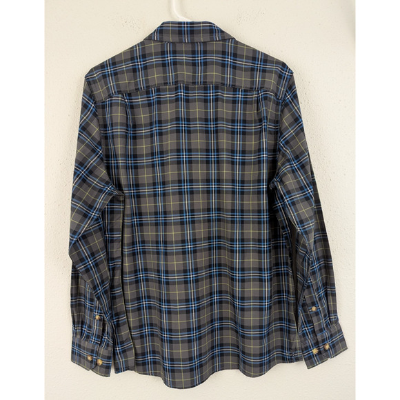New Alesbury sz M regular Plaid Shirt gray multi color print ls bts 0440 - Picture 4 of 6
